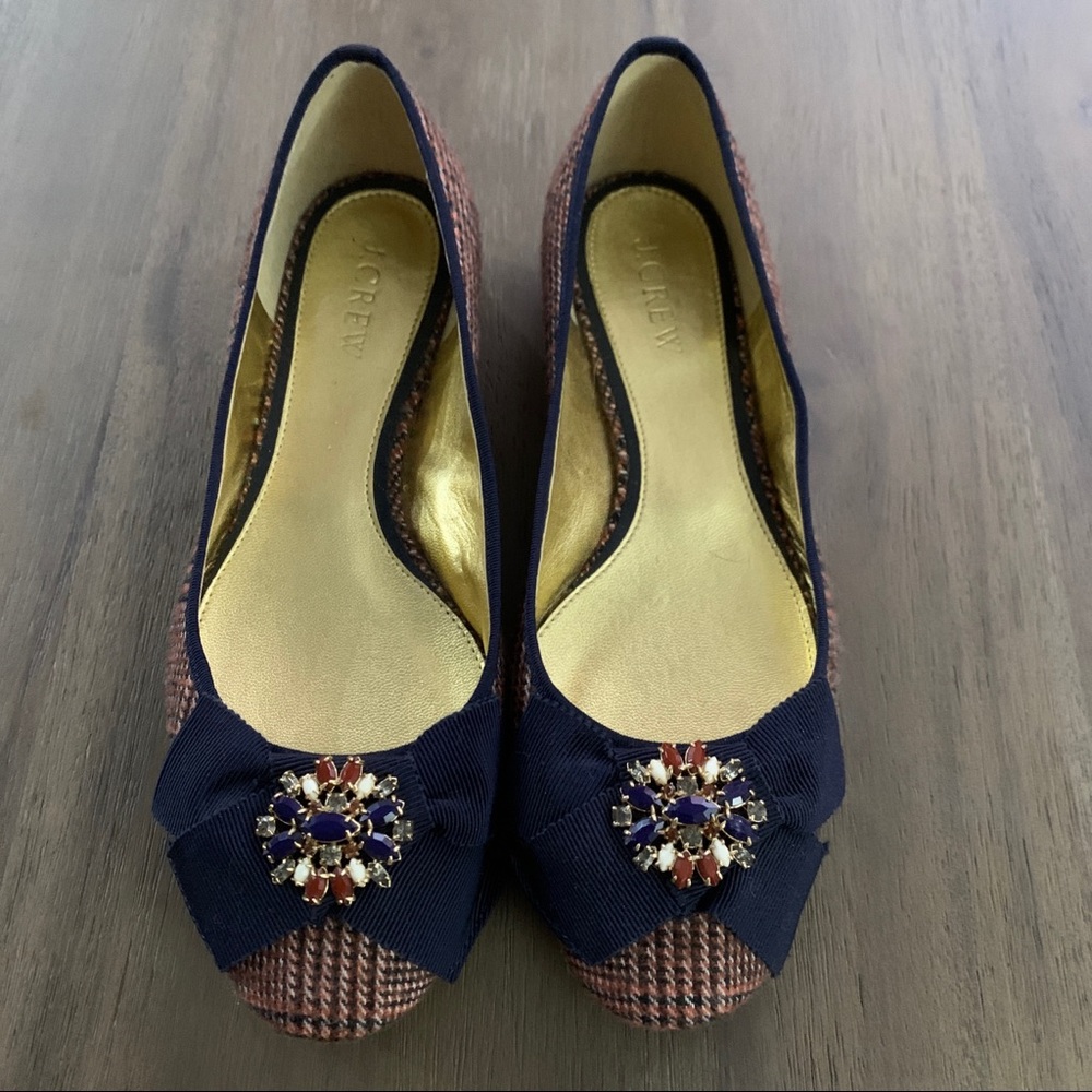 J Crew tweed ballet flats with half inch heel sz 6